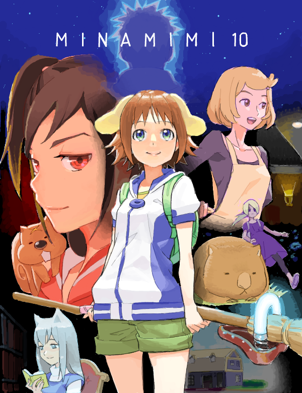 minamimi-san, astella-san, edo, and nokiko-san (original) drawn by cojibou