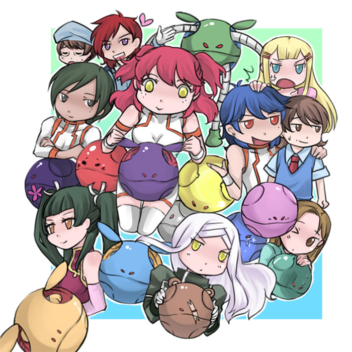 haro, wang liu mei, nena trinity, soma peries, kati mannequin, and 5 more (gundam and 1 more) drawn by kr_(kellywu)