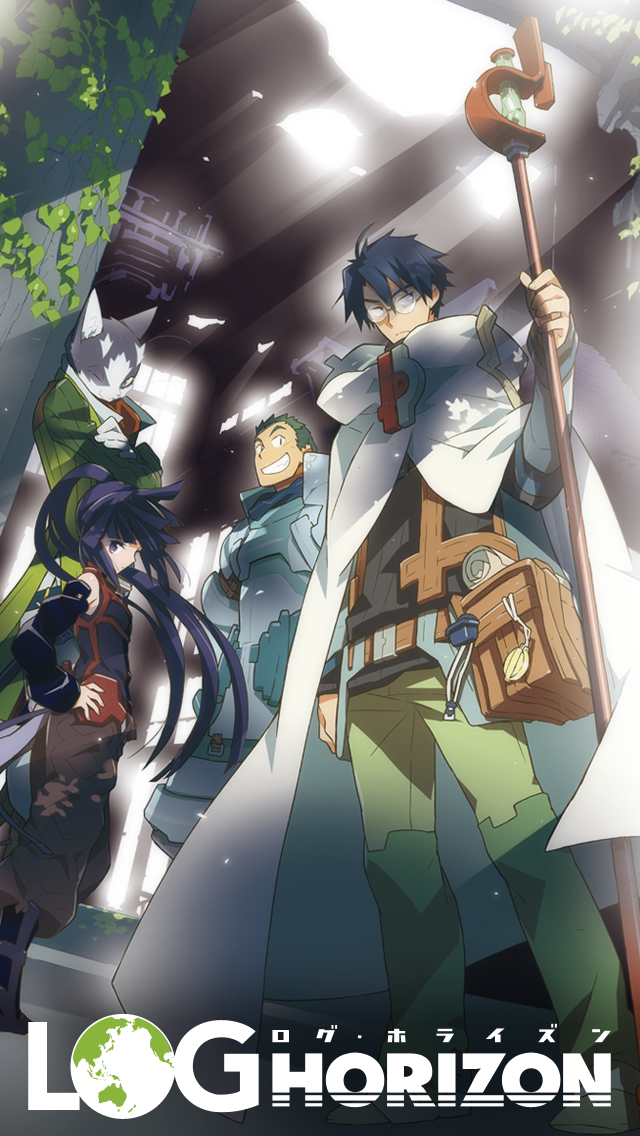 akatsuki, shiroe, nyanta, and naotsugu (log horizon) drawn by hara_kazuhiro
