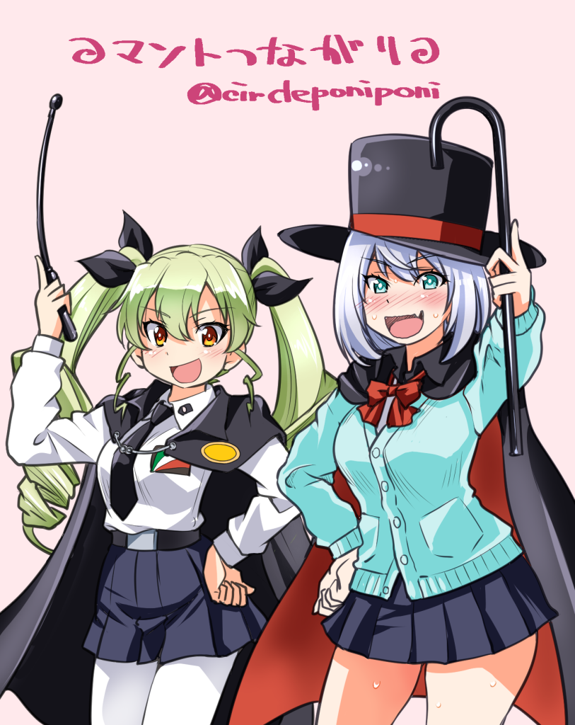 anchovy and tejina senpai (girls und panzer and 1 more) drawn by inoue_yoshihisa
