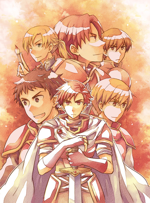 kent, kieran, forde, cain, alen, and 1 more (fire emblem and 7 more) drawn by serina_ranshi