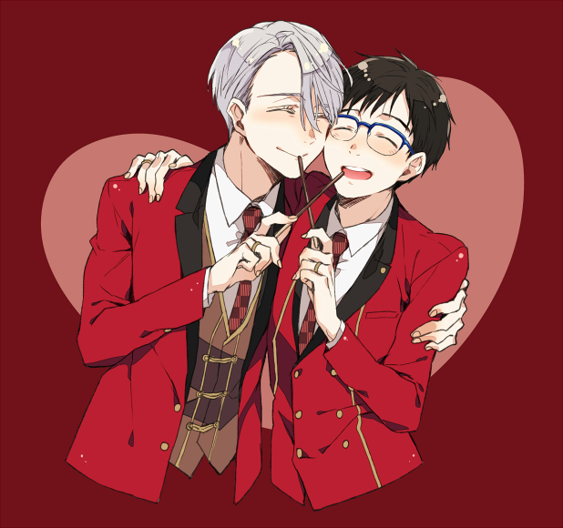 katsuki yuuri and viktor nikiforov (yuri!!! on ice) drawn by kuroemon