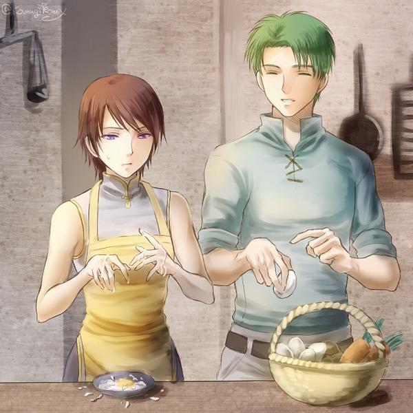 oscar and tanith (fire emblem and 2 more) drawn by hanasaki_komugi