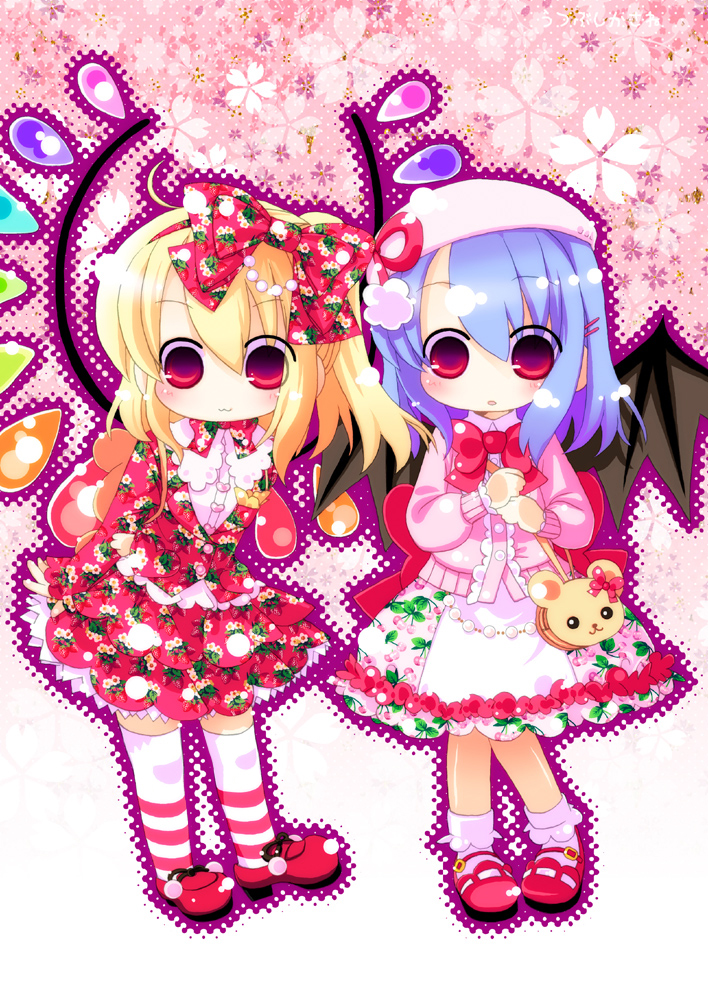 remilia scarlet and flandre scarlet (touhou) drawn by kasane