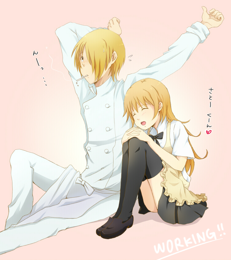 todoroki yachiyo and satou jun (working!!) drawn by yamazaki_yamako