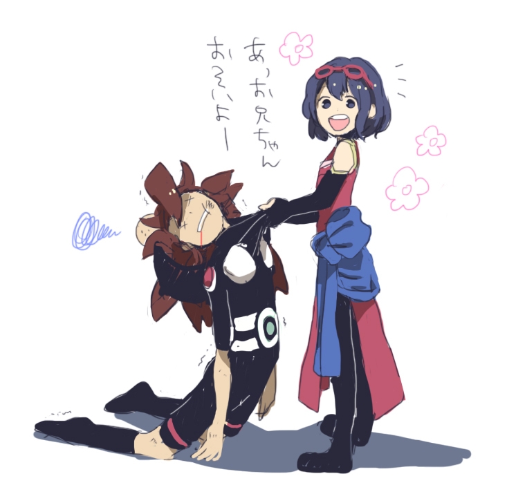 otonashi haruna and desuta (inazuma eleven) drawn by iko_(i-my-16)