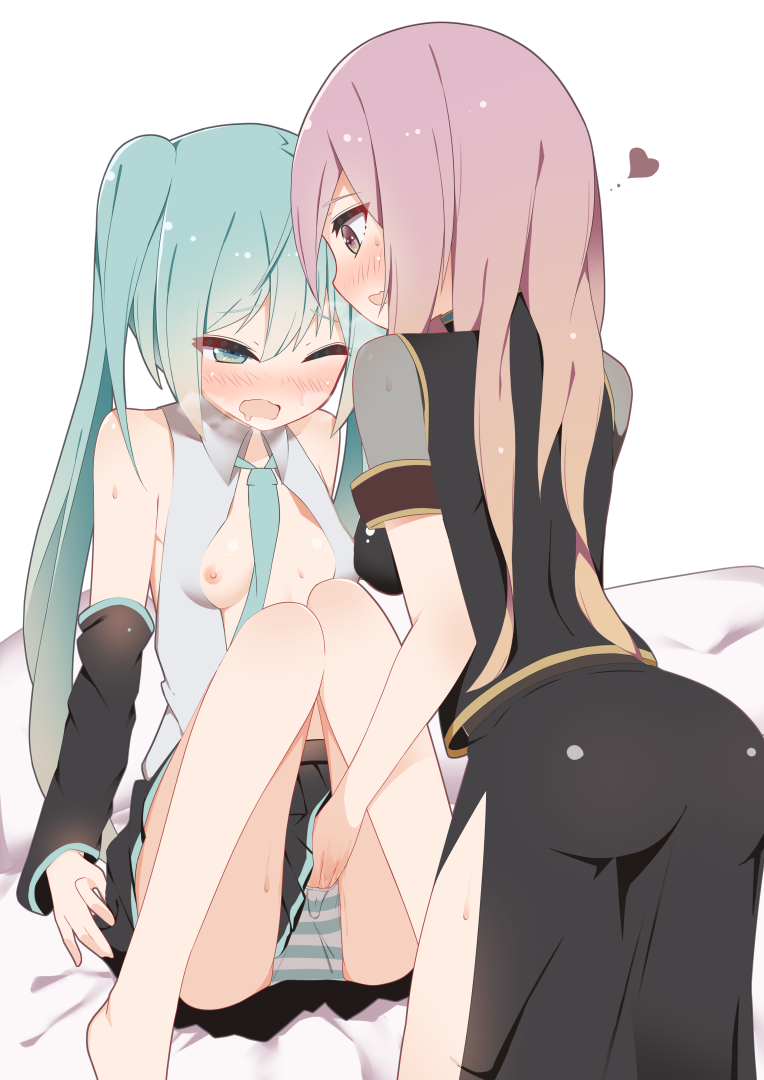 hatsune miku and megurine luka (vocaloid) drawn by giryu