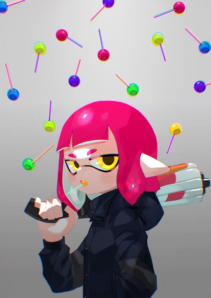 inkling player character and inkling girl (splatoon and 1 more) drawn by popopo632