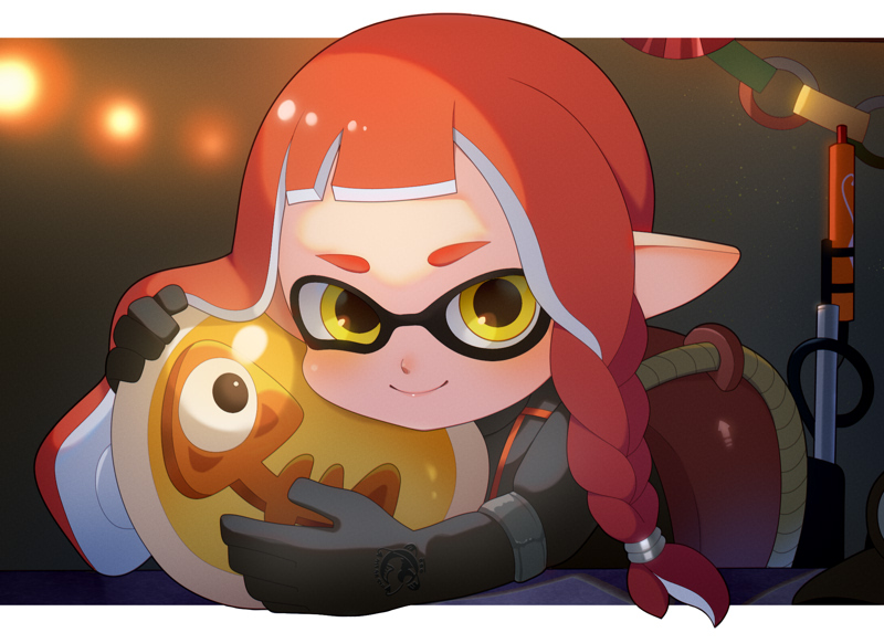 inkling player character and inkling girl (splatoon and 1 more) drawn by 60mai