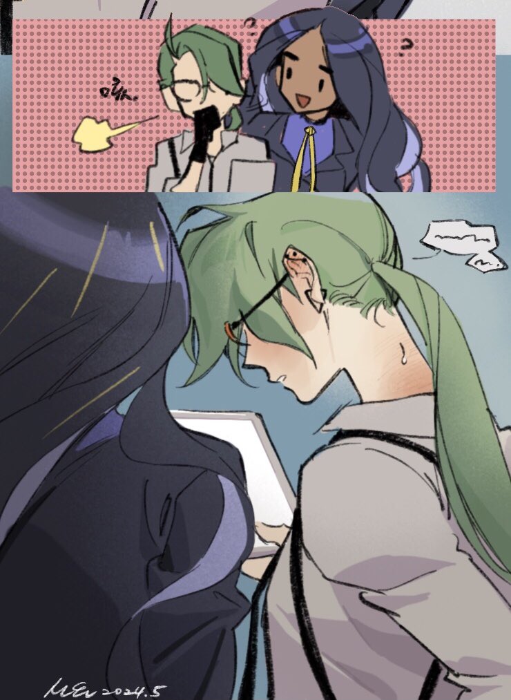 rika and geeta (pokemon and 1 more) drawn by jinshu_(metalmouse)