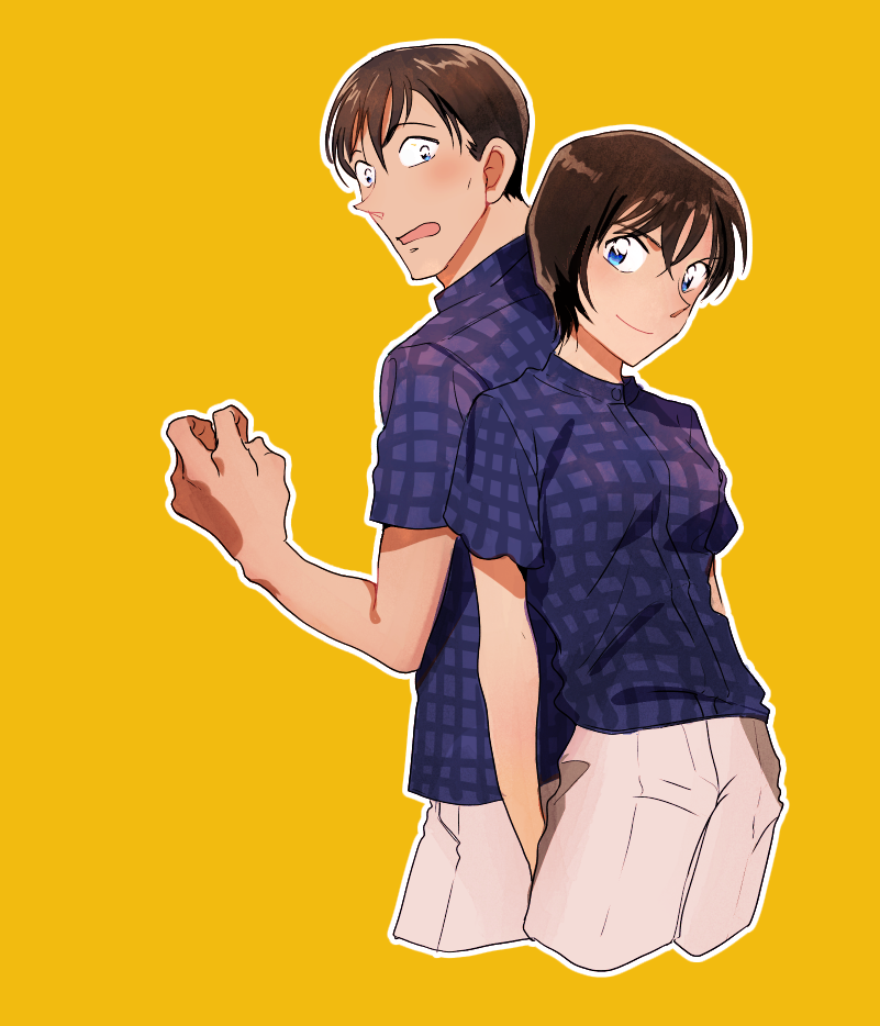 satou miwako and takagi wataru (meitantei conan) drawn by czech_gana