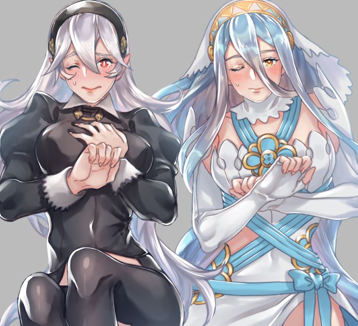 female corrin and azura (fire emblem and 1 more) drawn by krazehkai