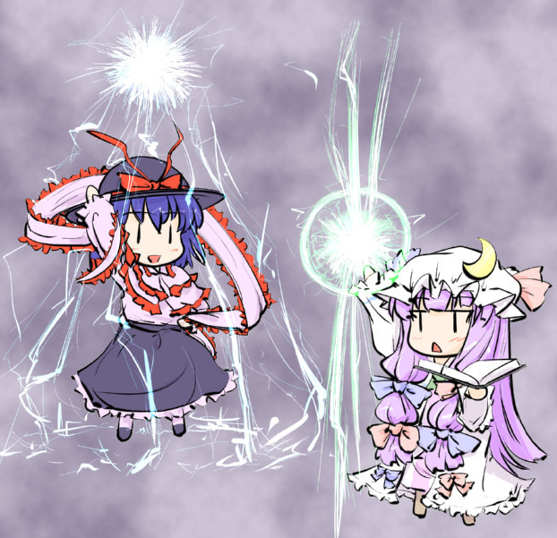 patchouli knowledge and nagae iku (touhou) drawn by natsuki_(silent_selena)