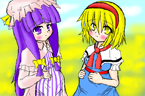 alice margatroid and patchouli knowledge (touhou) drawn by hakureiin