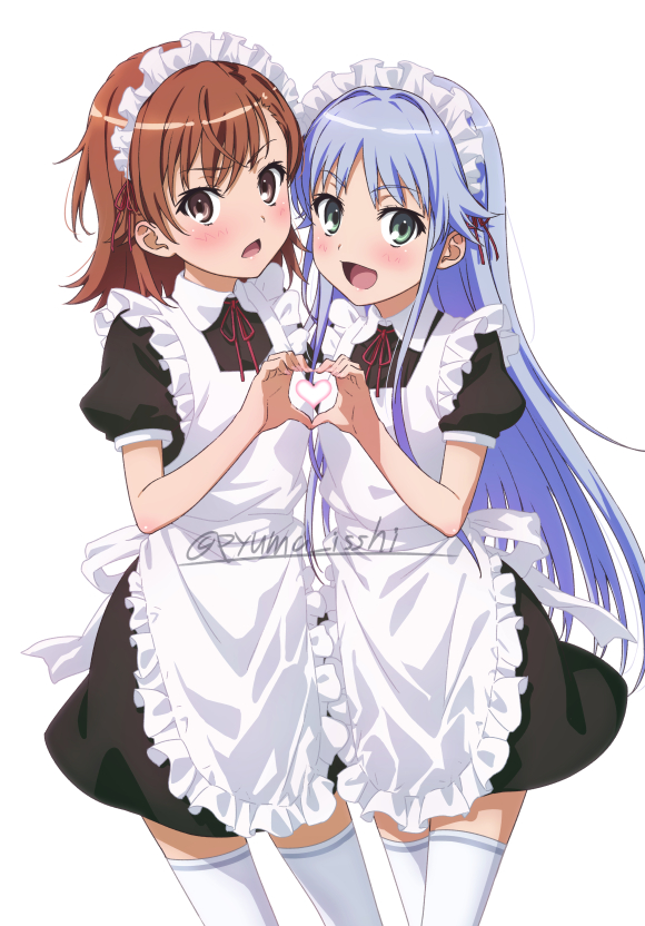 misaka mikoto and index (toaru majutsu no index and 1 more) drawn by isshi_pyuma