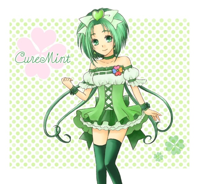 akimoto komachi and cure mint (precure and 2 more) drawn by natsukaze_(un_noeud)