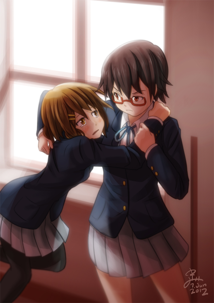 hirasawa yui and manabe nodoka (k-on!) drawn by hashiribe_akira
