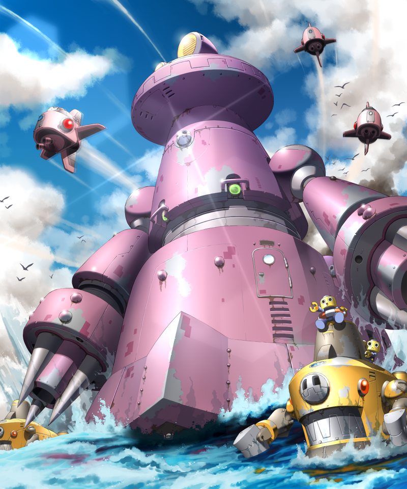 servbot (mega man and 1 more) drawn by napo