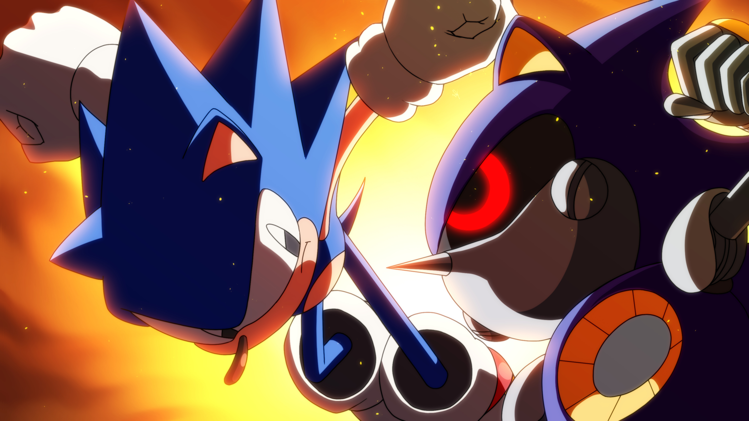 sonic the hedgehog and metal sonic (sonic and 1 more) drawn by  banel_springer | Danbooru