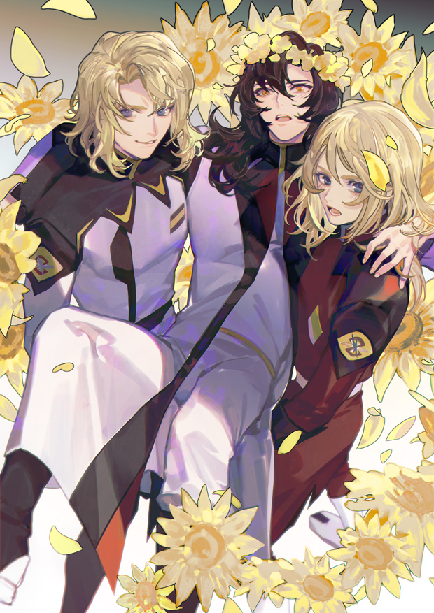 rey za burrel, rau le creuset, and gilbert durandal (gundam and 2 more) drawn by hangleing