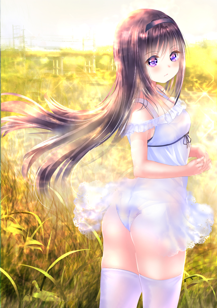 akemi homura (mahou shoujo madoka magica) drawn by ponytail_korosuke