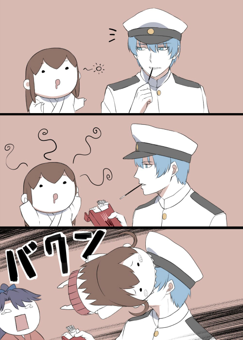 admiral, akagi, and houshou (kantai collection) drawn by ishii_hisao