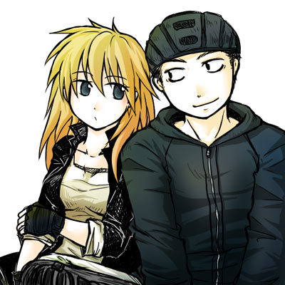 nikaidou and aikawa (dorohedoro) drawn by hamushi_(kinoconoko)