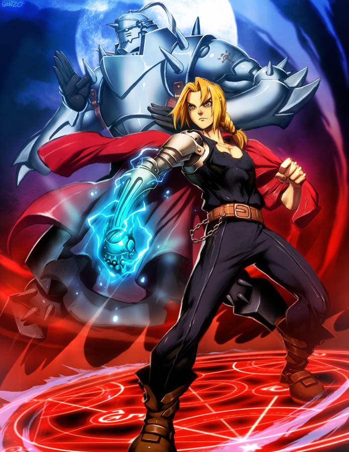 edward elric and alphonse elric (fullmetal alchemist) drawn by genzoman