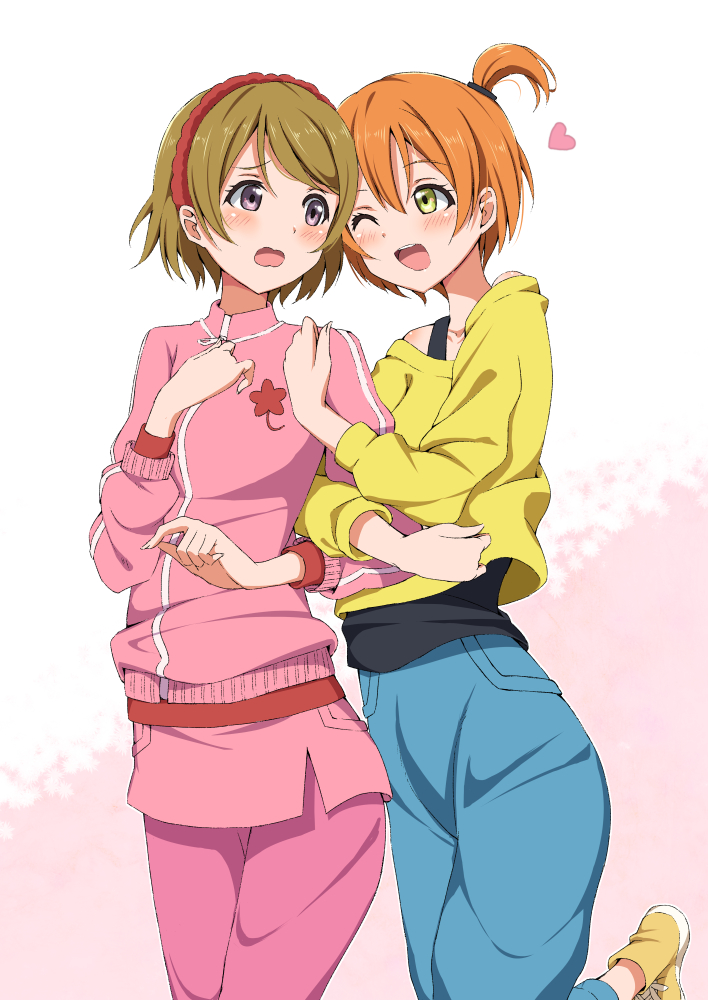 hoshizora rin and koizumi hanayo (love live! and 1 more) drawn by fupe_(sealno108)
