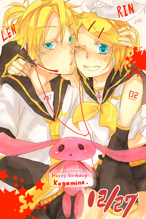 kagamine rin and kagamine len (vocaloid) drawn by miyake_achi