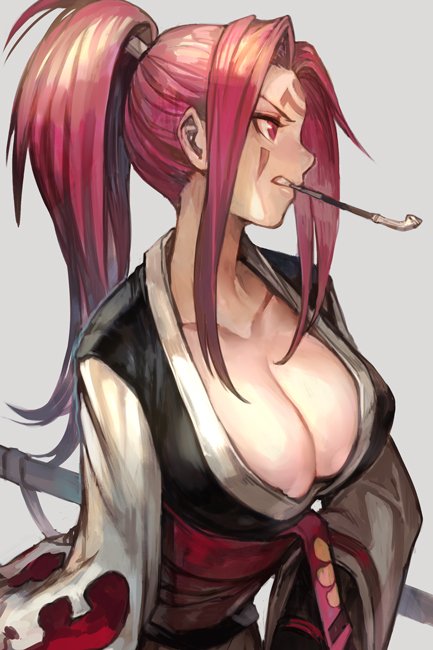 baiken (guilty gear and 1 more) drawn by hungry_clicker