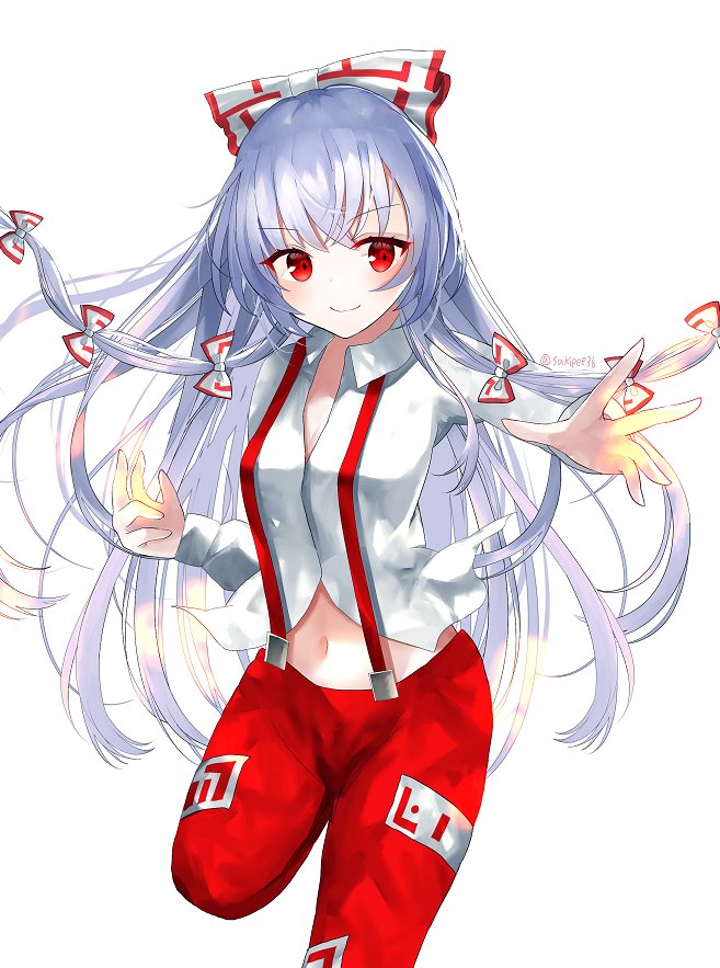fujiwara no mokou (touhou) drawn by sakizaki_saki-p