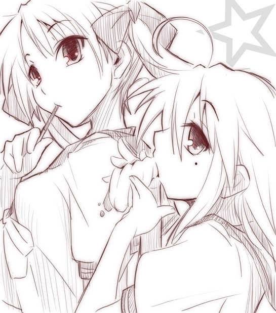 hiiragi kagami and izumi konata (lucky star) drawn by nilitsu