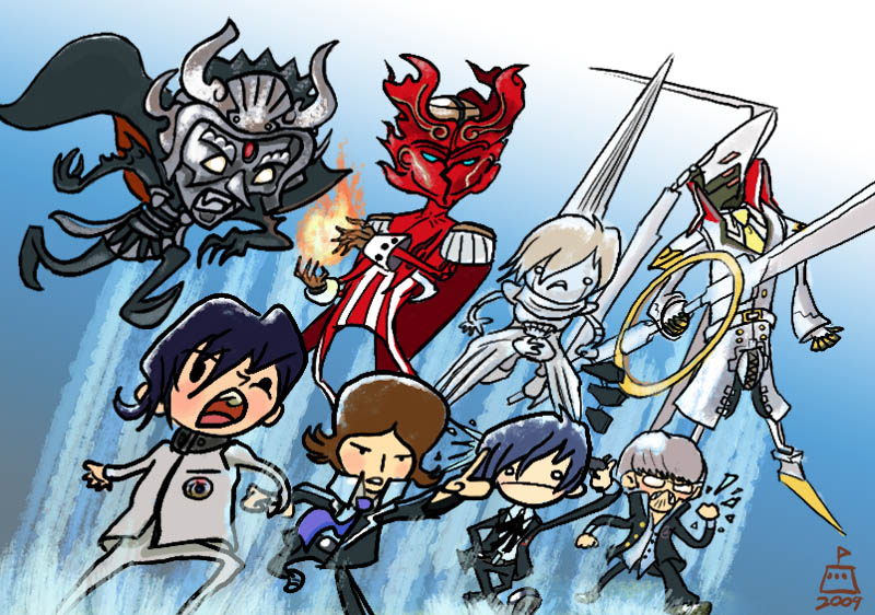 narukami yu, yuuki makoto, toudou naoya, apollo, izanagi no okami, and 2 more (persona and 4 more)