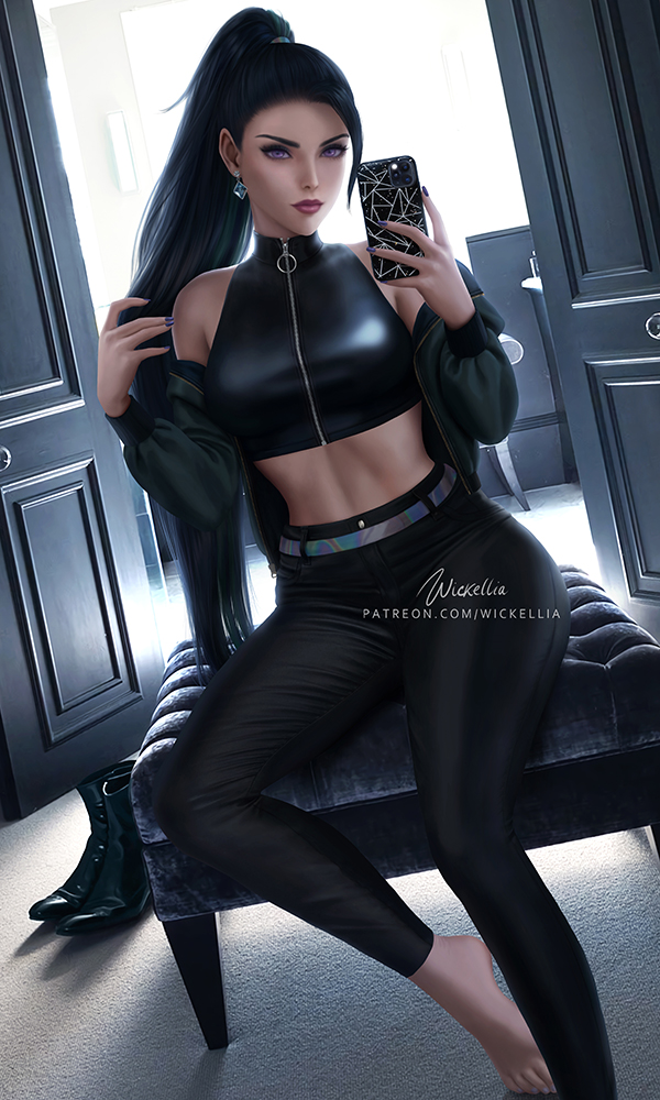 kai'sa, k/da all out kai'sa, and the baddest kai'sa (league of legends) drawn by wickellia