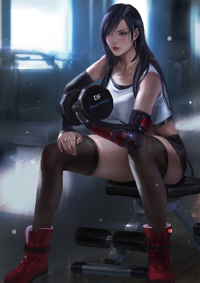 tifa lockhart (final fantasy and 2 more) drawn by xixi_(xixihenlan_ing)