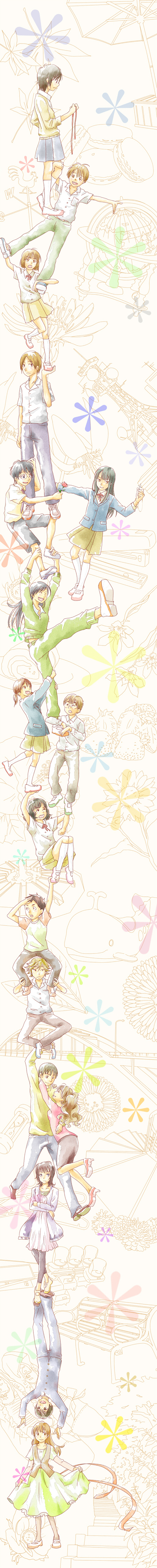 nitori shuuichi, yoshida yuki, chiba saori, takatsuki yoshino, suehiro anna, and 9 more (durarara!! and 1 more) drawn by shakeda_mamoshirou