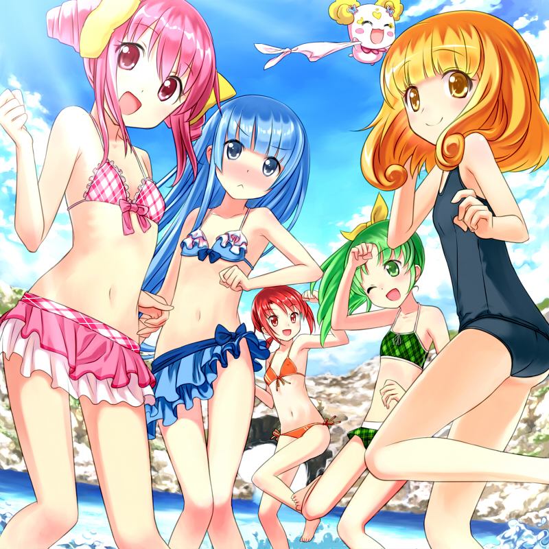 midorikawa nao, kise yayoi, aoki reika, hino akane, hoshizora miyuki, and 1 more (precure and 1 more) drawn by buntan