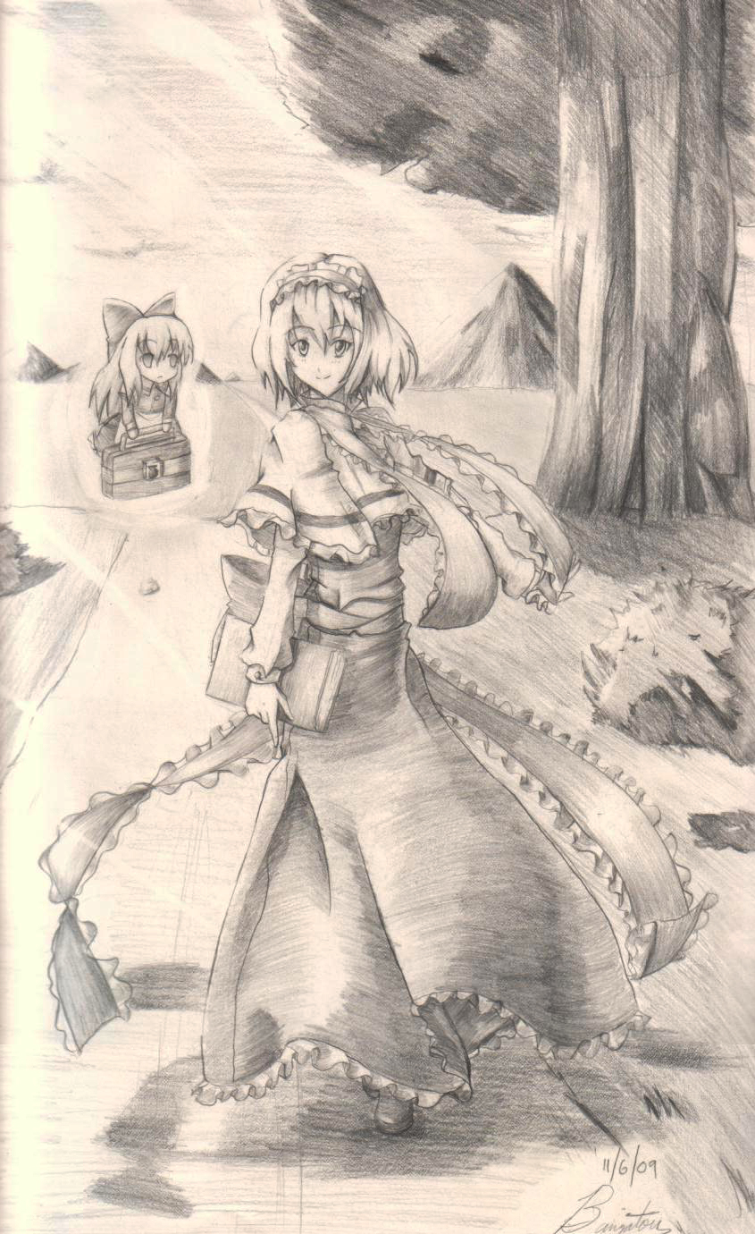 alice margatroid and shanghai doll (touhou) drawn by banzatou