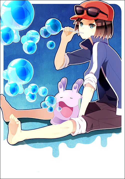 calem and goomy (pokemon and 1 more) drawn by himari_g_(sr)