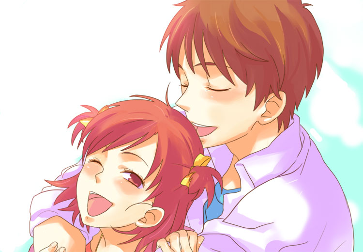 yumehara nozomi, coco, and kokoda kouji (precure and 1 more) drawn by ukkun
