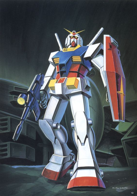 rx-78-2 gundam and white base (gundam and 1 more) drawn by hasegawa_masayuki