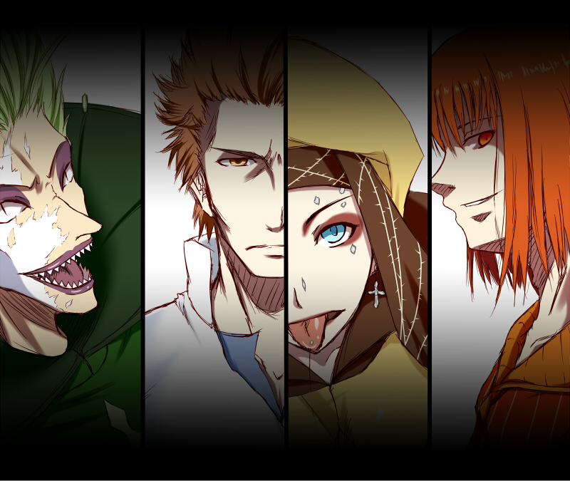 fiamma of the right, vent of the front, acqua of the back, and terra of the left (toaru majutsu no index and 1 more) drawn by bloody_moon