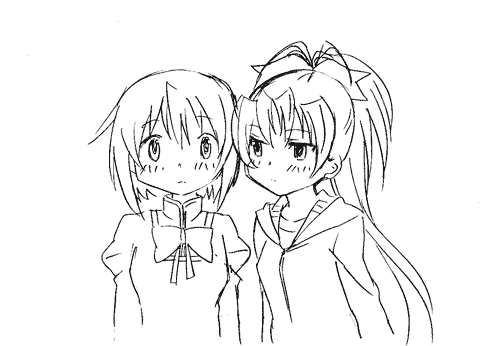 miki sayaka and sakura kyoko (mahou shoujo madoka magica) drawn by fumiko_(mesushi)