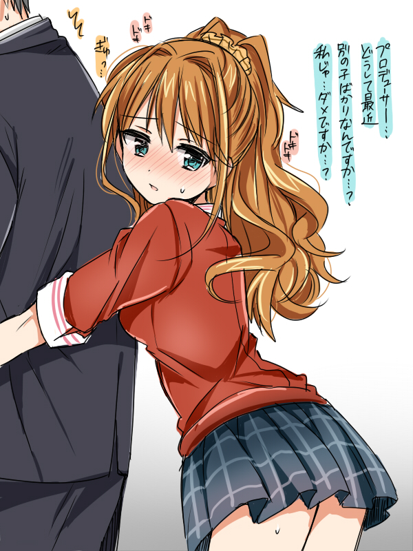 producer and hino akane (idolmaster and 1 more) drawn by tsukudani_norio