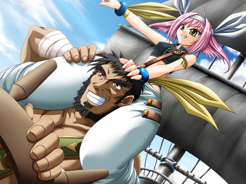 patty grand and robert grand (kuutei senki) drawn by hatozuki_tsumiki and saeki_hokuto
