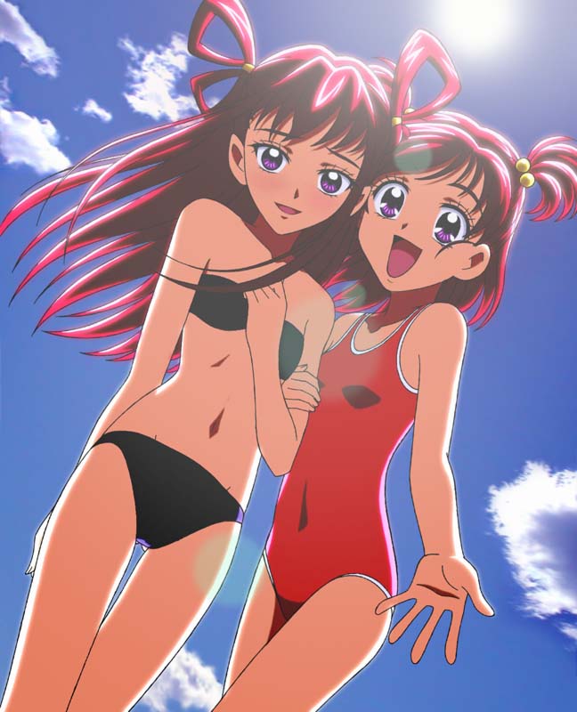 yumehara nozomi and dark dream (precure and 1 more) drawn by natsuhina