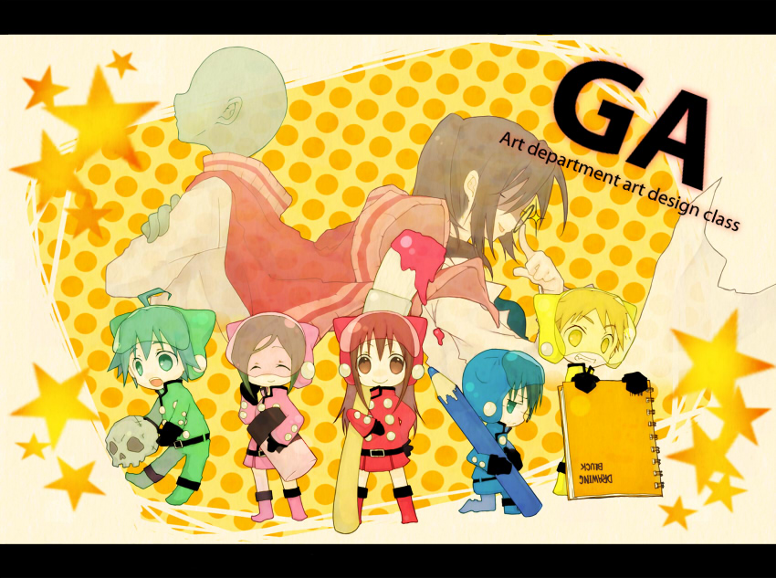 awara chikako, mizubuchi, uozomi, tomokane-oniisan, and homura (ga geijutsuka art design class) drawn by sweetholic
