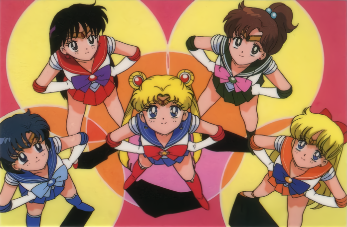 tsukino usagi, sailor moon, mizuno ami, aino minako, hino rei, and 5 more (bishoujo senshi sailor moon and 1 more) drawn by tadano_kazuko