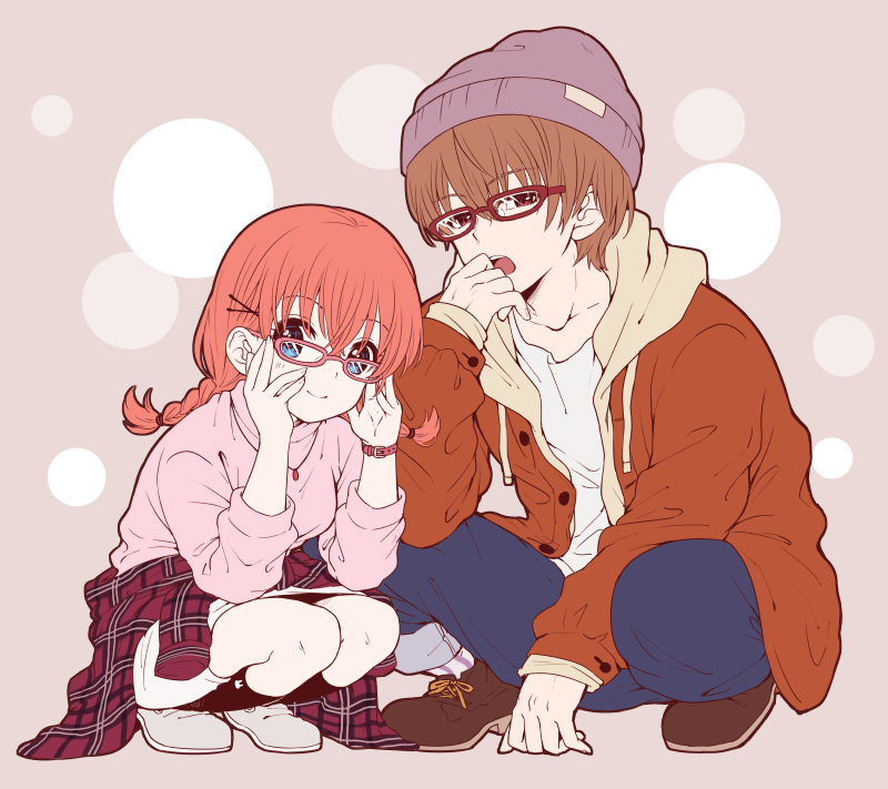 kagura and okita sougo (gintama) drawn by chawa_(chawawa)